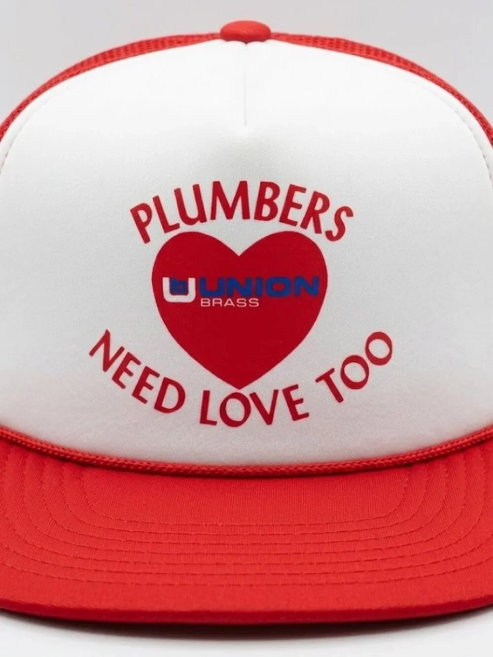 Retro Plumbers Need Love Too Foam Trucker Hat Red White Rope Snapback Cap New